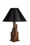 Opviq Lámpara de Mesa 8301-4M Negro y Nogal